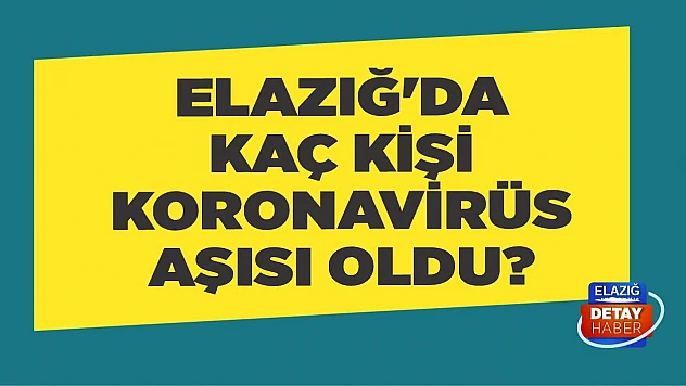 Elazığ'da Kaç Kişi Koronavirüs Aşısı Oldu?