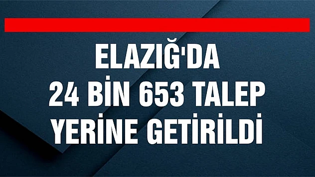 Elazığ'da 24 Bin 653 Talep Yerine Getirildi