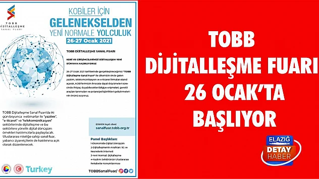 TOBB Dijitalleşme Fuarı 26 Ocak'ta Başlıyor