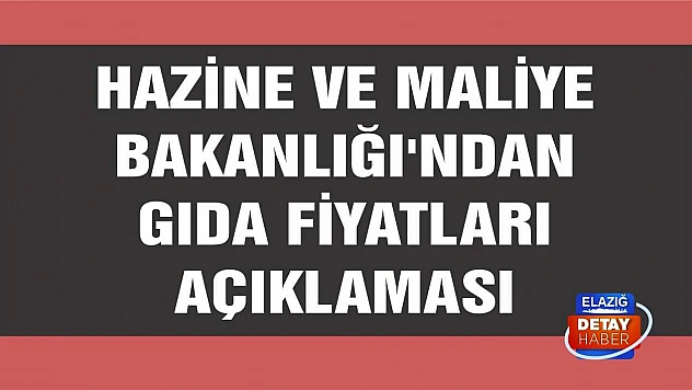 Hazine ve Maliye Bakanlığı'ndan gıda fiyatları açıklaması