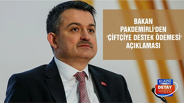 Bakan Pakdemirli'den 'çiftçiye destek ödemesi' açıklaması