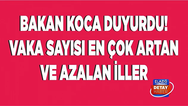 Bakan Koca duyurdu! Vaka sayısı en çok artan ve azalan iller