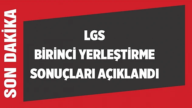 LGS birinci yerleştirme sonuçları açıklandı