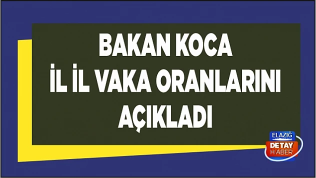 Sağlık Bakanı Koca il il vaka oranını açıkladı! 