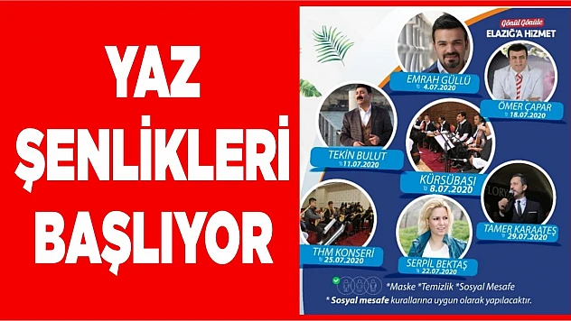 Elazığ Belediyesi Yaz Etkinlikleri Başlıyor