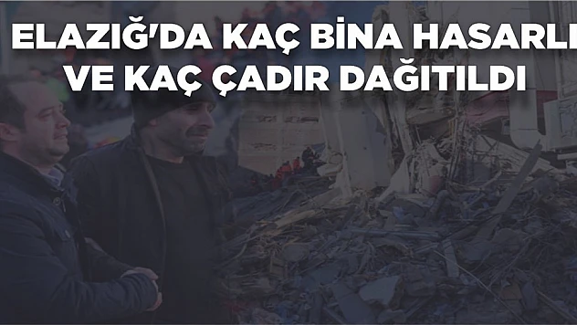 Elazığ'da Kaç Bina Hasarlı ve Kaç Çadır Dağıtıldı