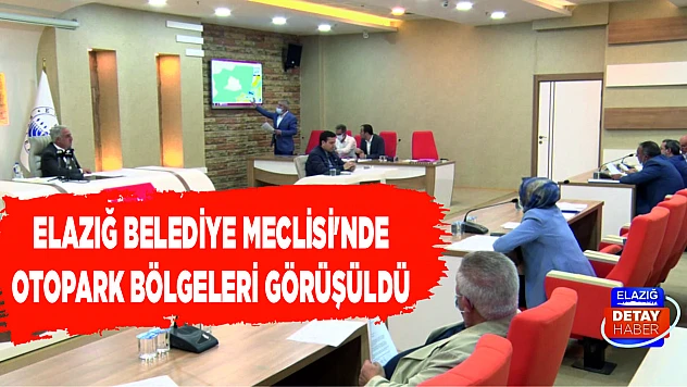 Elazığ Belediye Meclisi'nde Otopark Bölgeleri Görüşüldü