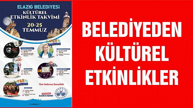 Elazığ Belediyesi Yaz Etkinlikleri Takvimi Belli Oldu