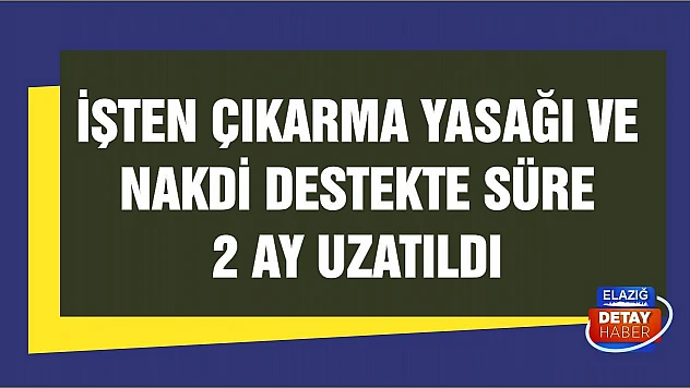 İşten çıkarma yasağı ve nakdi destekte süre 2 ay uzatıldı