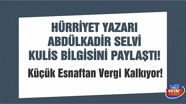 Küçük esnaftan vergi kalkıyor!