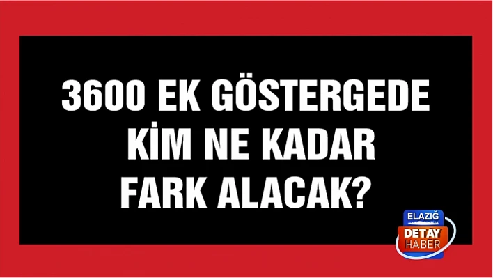 3600 Ek göstergede kim ne kadar fark alacak?