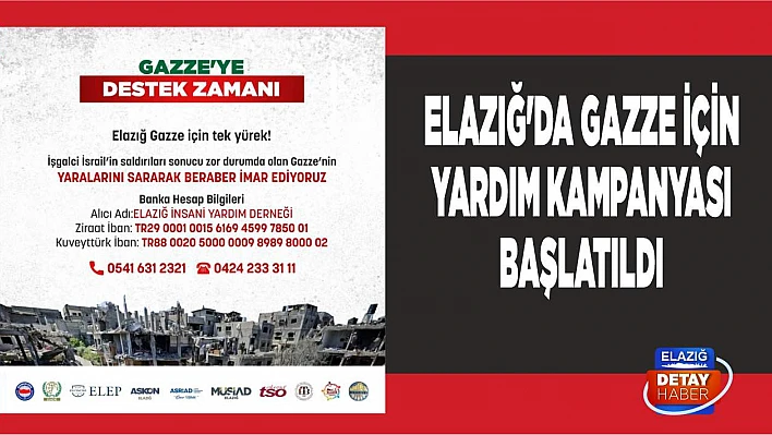 Elazığ'da Gazze İçin Yardım Kampanyası Başlatıldı