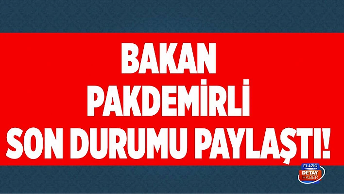 Bakan Pakdemirli son durumu paylaştı!