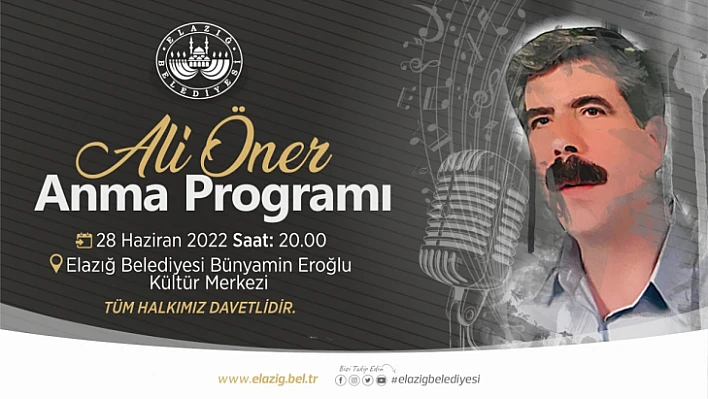 Ali Öner'e anma programı düzenlenecek