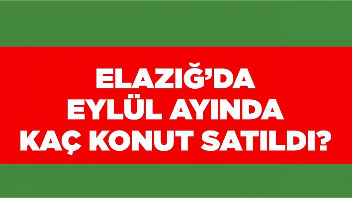 Elazığ'da Eylül ayında kaç konut satıldı?
