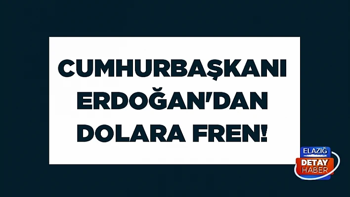 Cumhurbaşkanı Erdoğan'dan dolara fren! 