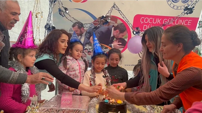 Depremzede Ceylin'in doğum günü kutlandı 