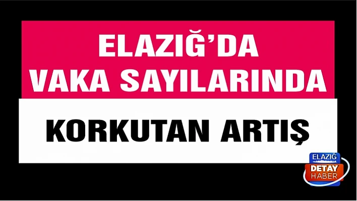 Elazığ'da vaka sayılarında korkutan artış!