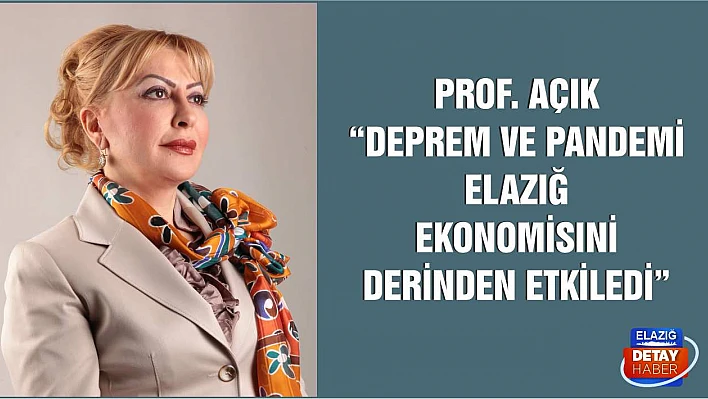 Prof Açık 'Deprem ve Pandemi Elaziğ Ekonomisini Derinden Etkiledi'