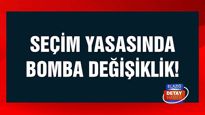 Seçim yasasında bomba değişiklik!