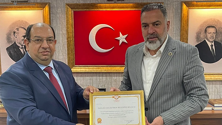 Kovancılar Belediyesi'ne 'Sağlığı Geliştiren Belediye' unvanı