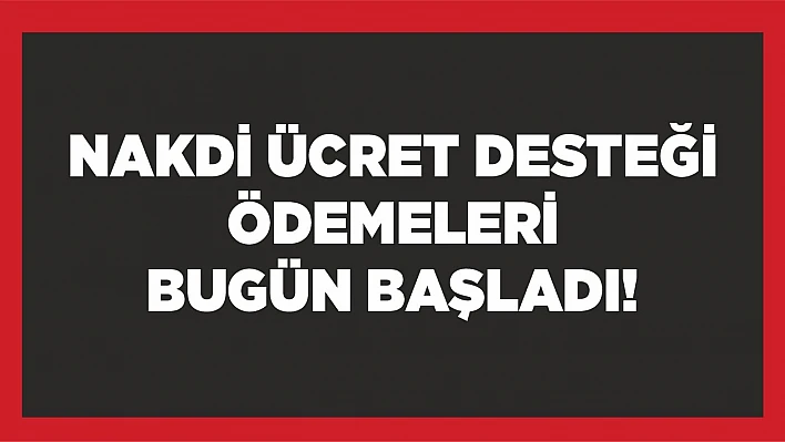 'Nakdi Ücret Desteği' ödemeleri bugün başladı