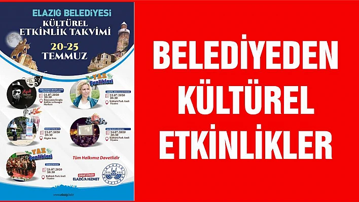 Elazığ Belediyesi Yaz Etkinlikleri Takvimi Belli Oldu