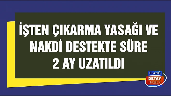 İşten çıkarma yasağı ve nakdi destekte süre 2 ay uzatıldı