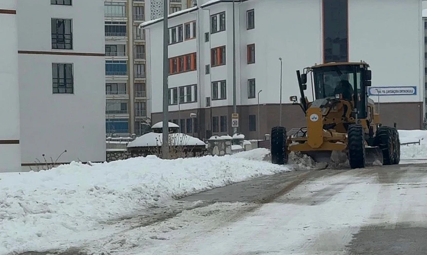 Elazığ Belediyesi karla mücadele ekipleri sahada