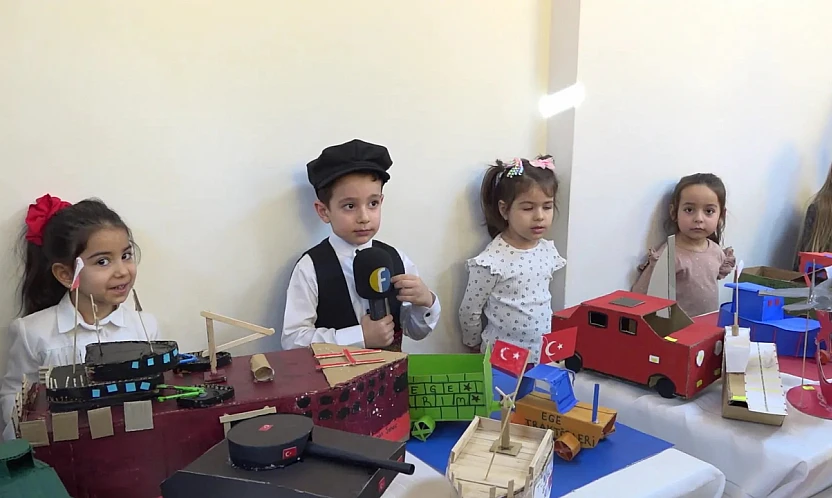 Minik mühendisler eserlerini anlattı