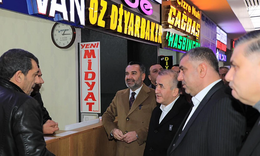 Vali Hatipoğlu ile Başkan Şerifoğulları'ndan terminal esnafına ziyaret
